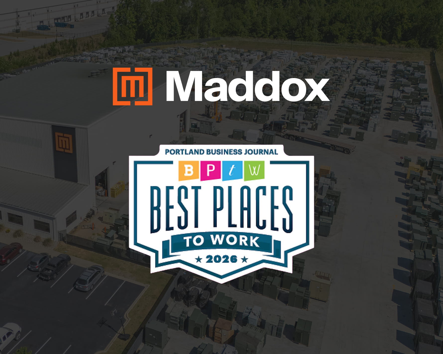 Graphic of Maddox winning best place to work award