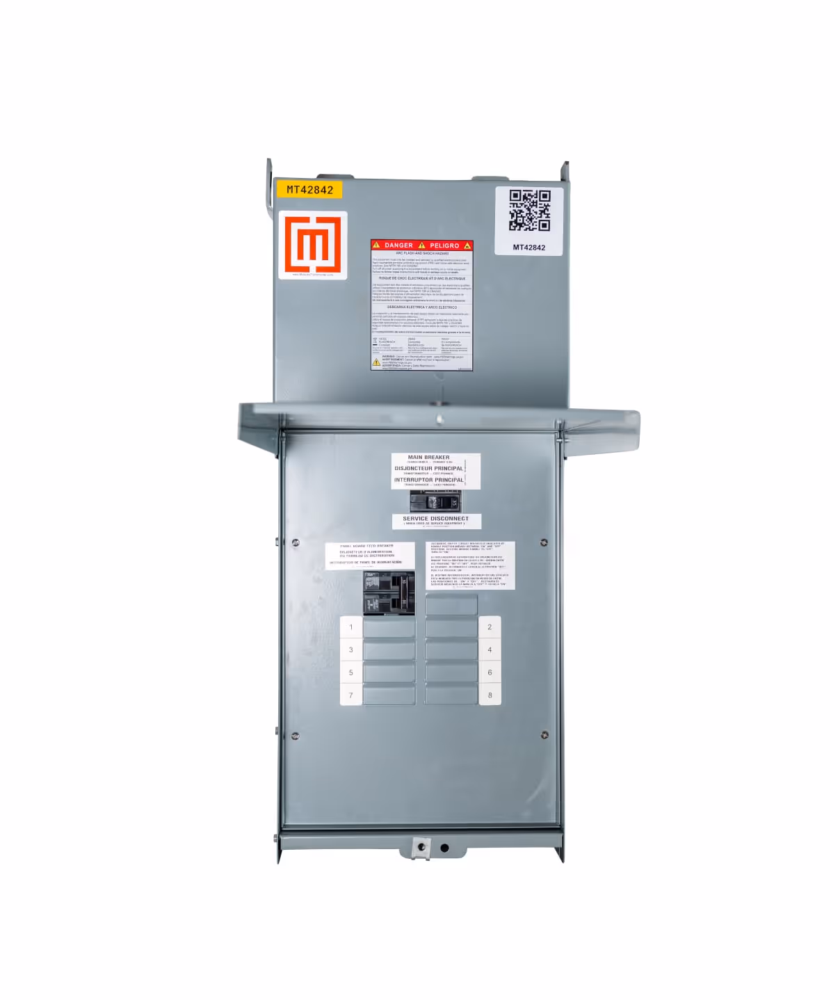 A mini power center with its cabinet door open