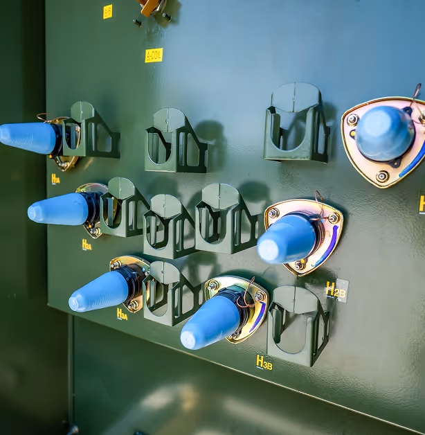 A zoom-in a padmount transformer